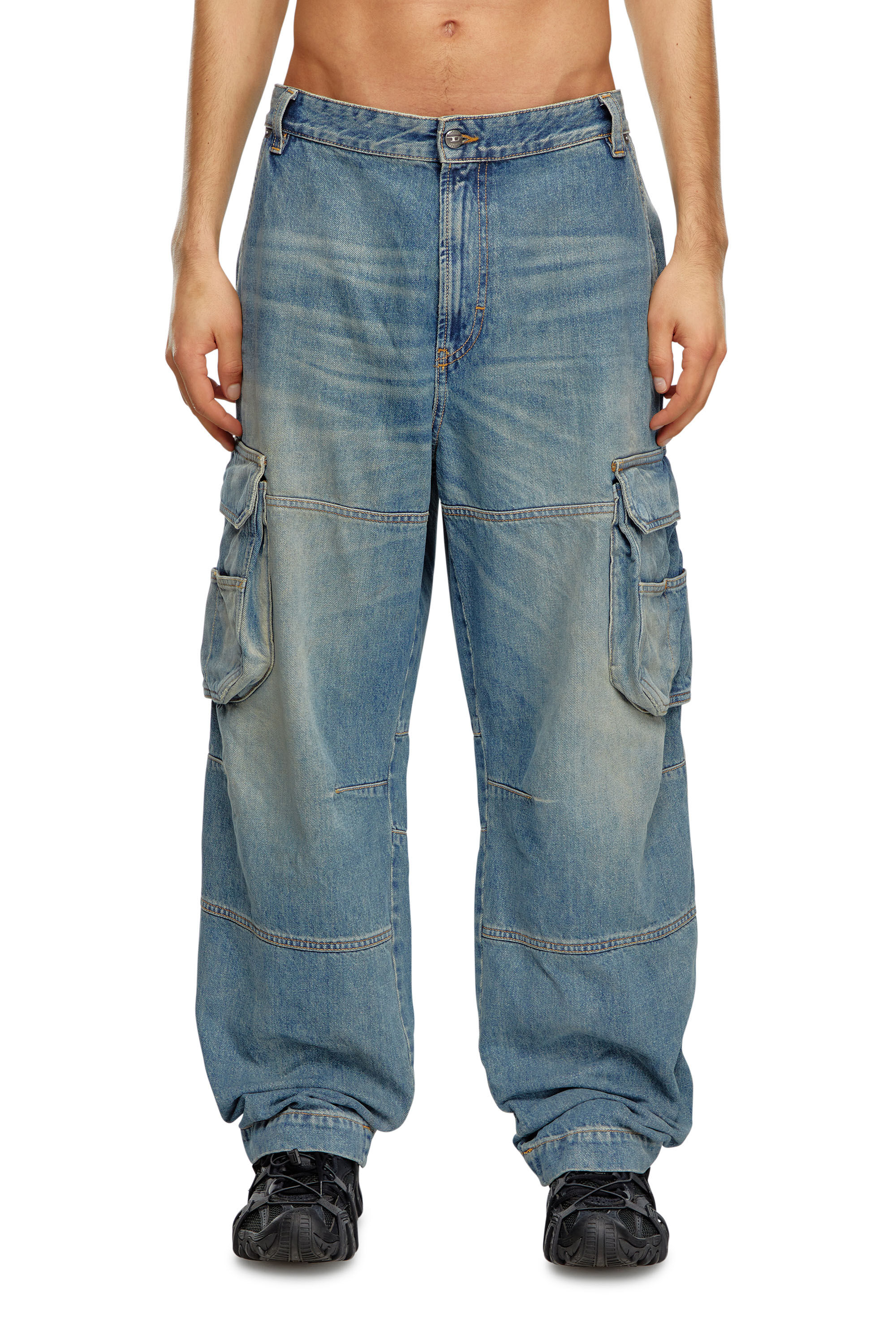 Diesel - Man's Relaxed Jeans D-Fish 09J83, Light Blue - 3