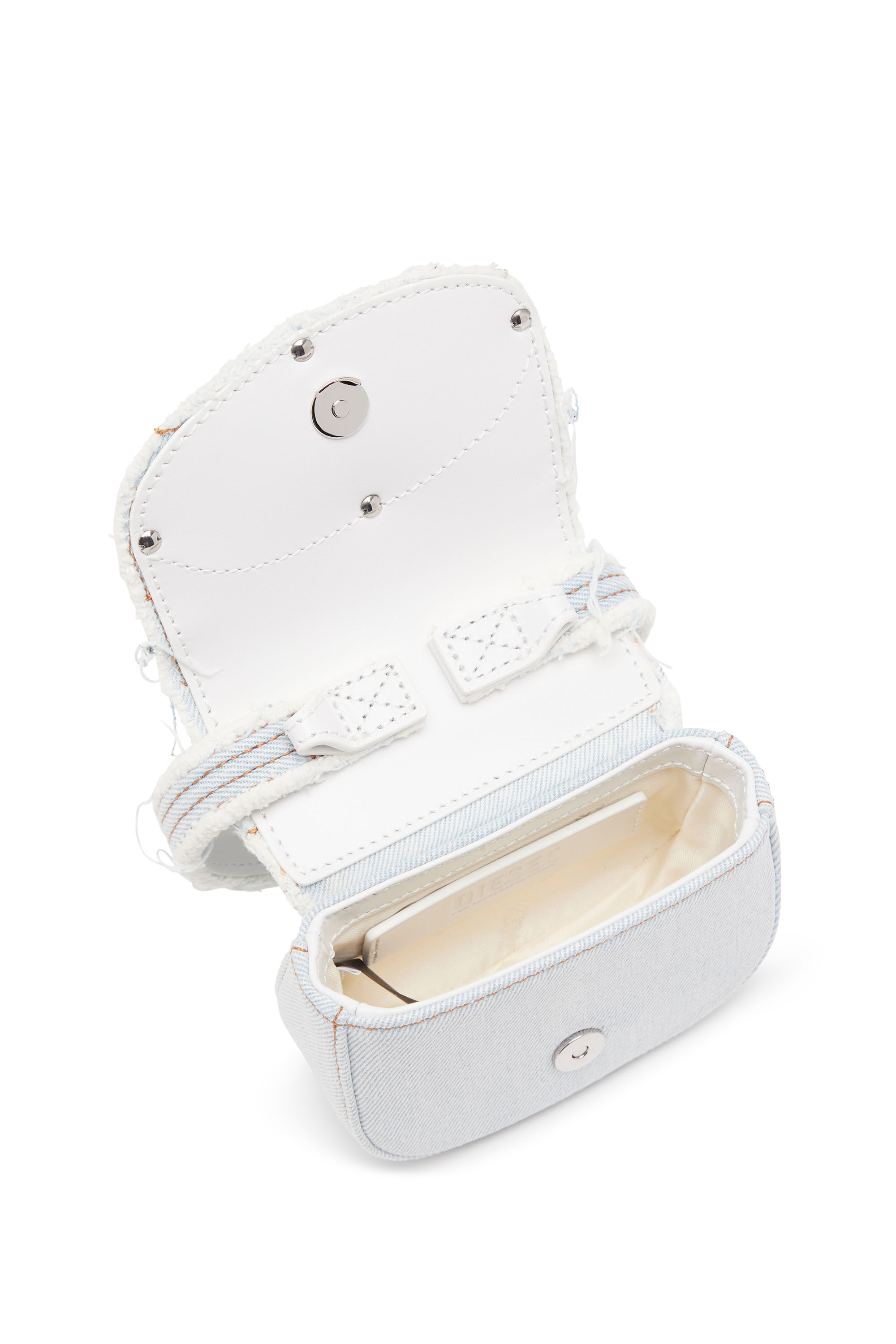 Diesel - 1DR XS, Woman's 1DR XS-Iconic mini bag in denim and leather in Light Blue - 5