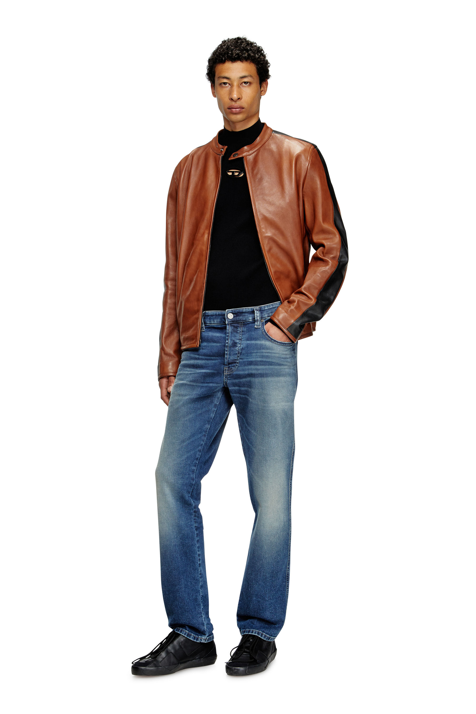Diesel - S-SLANTE-D LOW, Man's S-Slante-D-Sneakers in suede and leather with D logo in null - 7