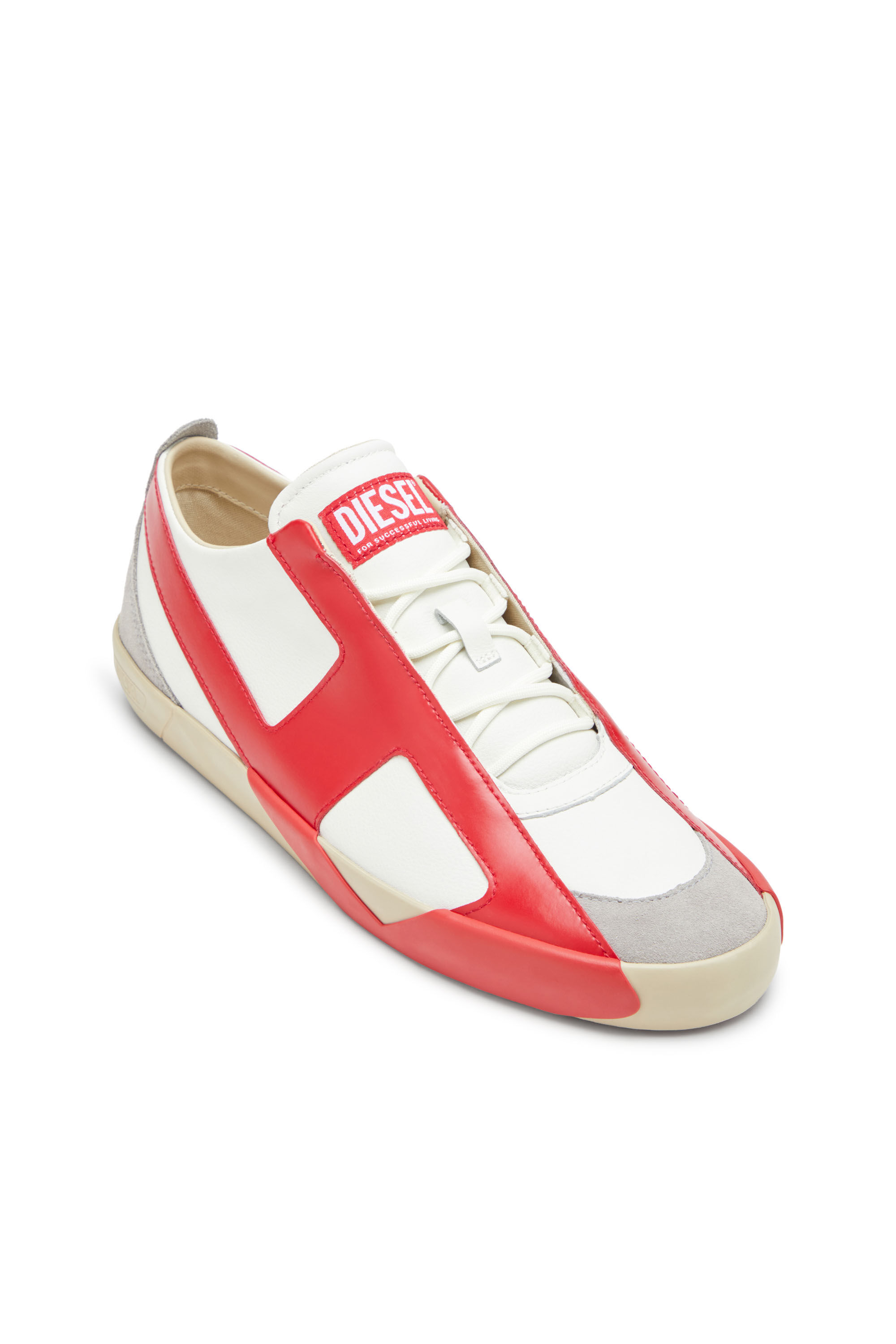 Diesel - S-SLANTE-D LOW, Man's S-Slante-D-Sneakers in suede and leather with D logo in null - 6