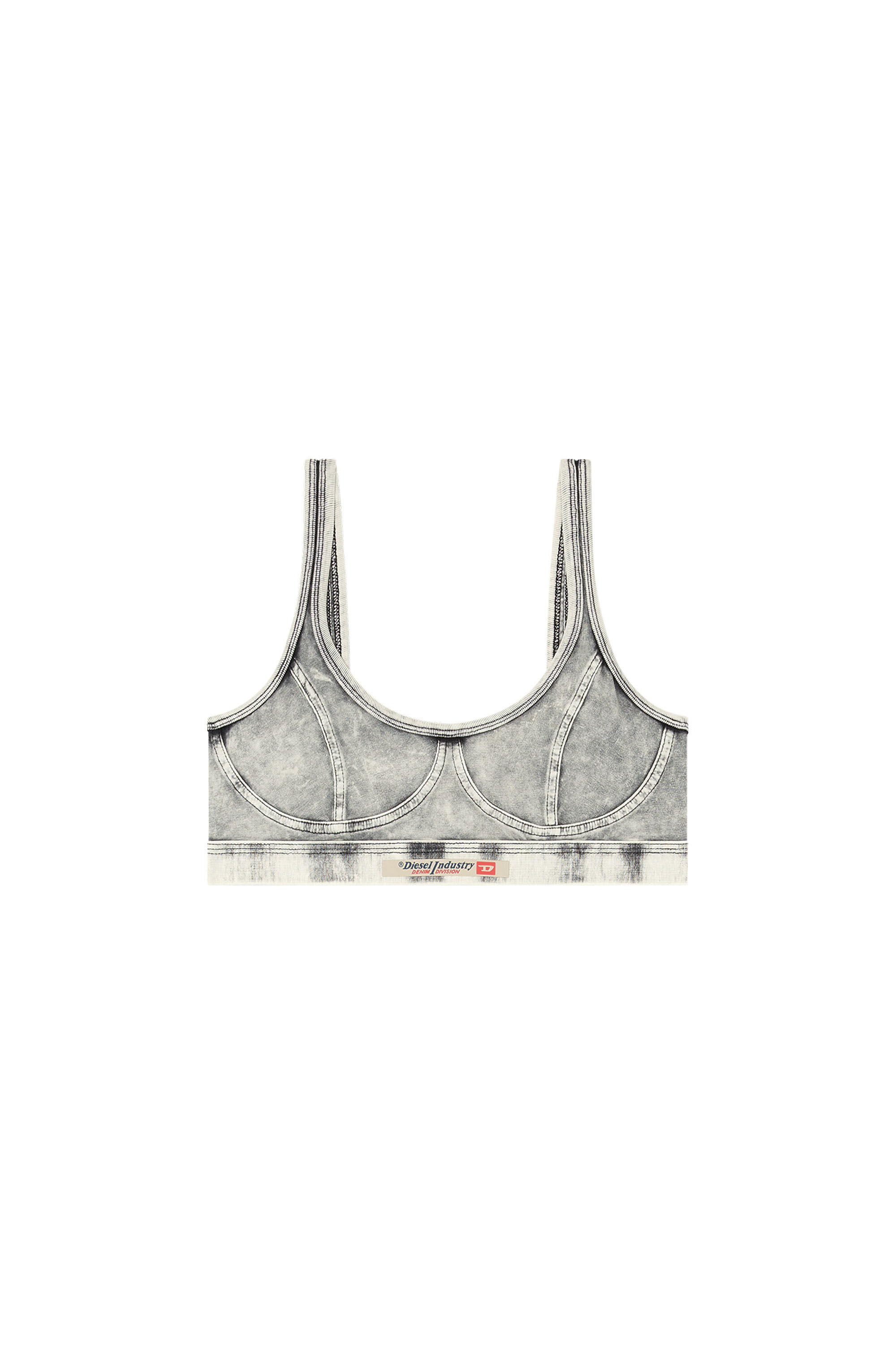 Diesel - KASSIE-DNM, Woman's Bralette in denim-effect jersey in Grey - 2
