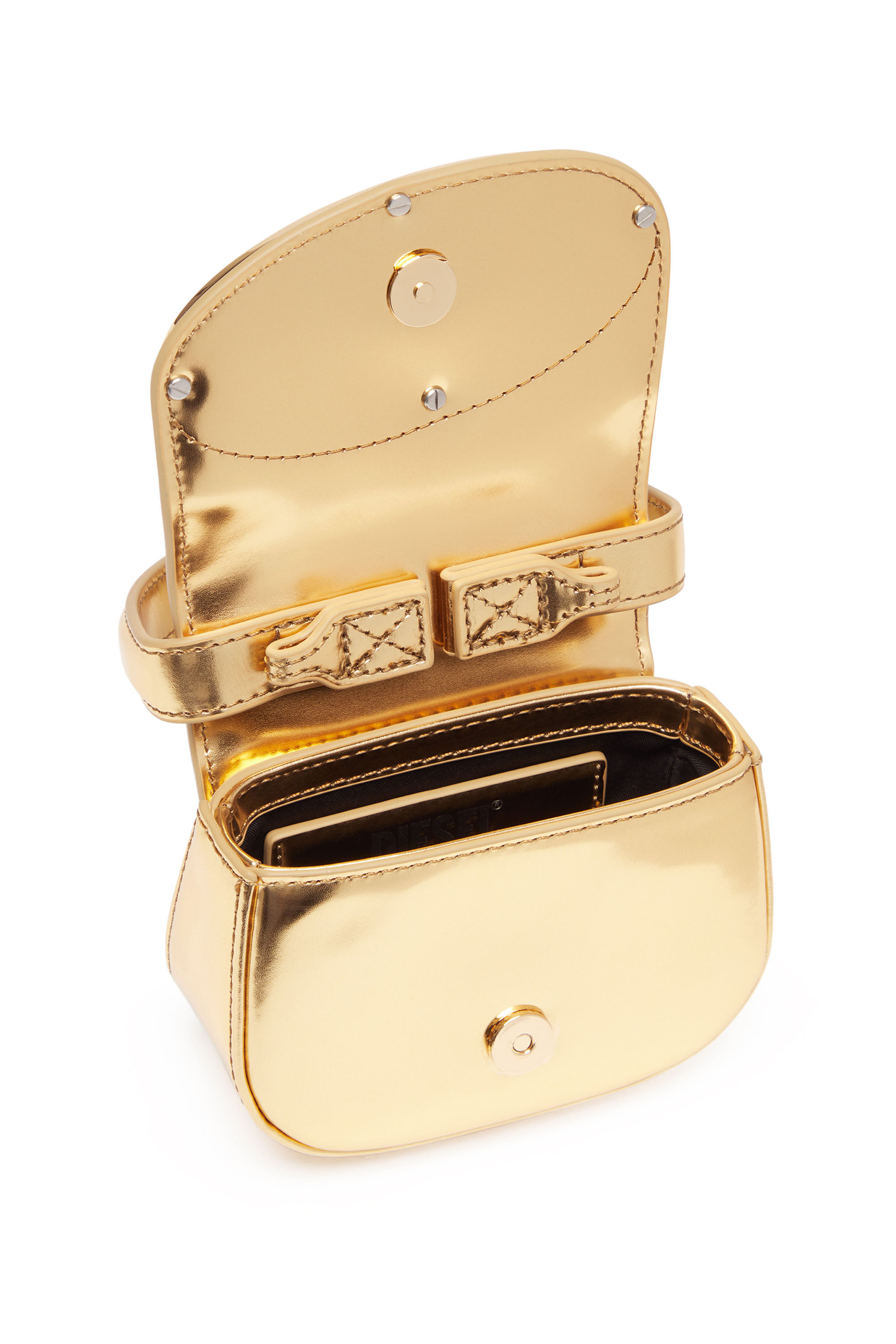 Diesel - 1DR-XS-S, Woman's 1DR-XS-S-Iconic mini bag in mirrored leather in Gold - 5