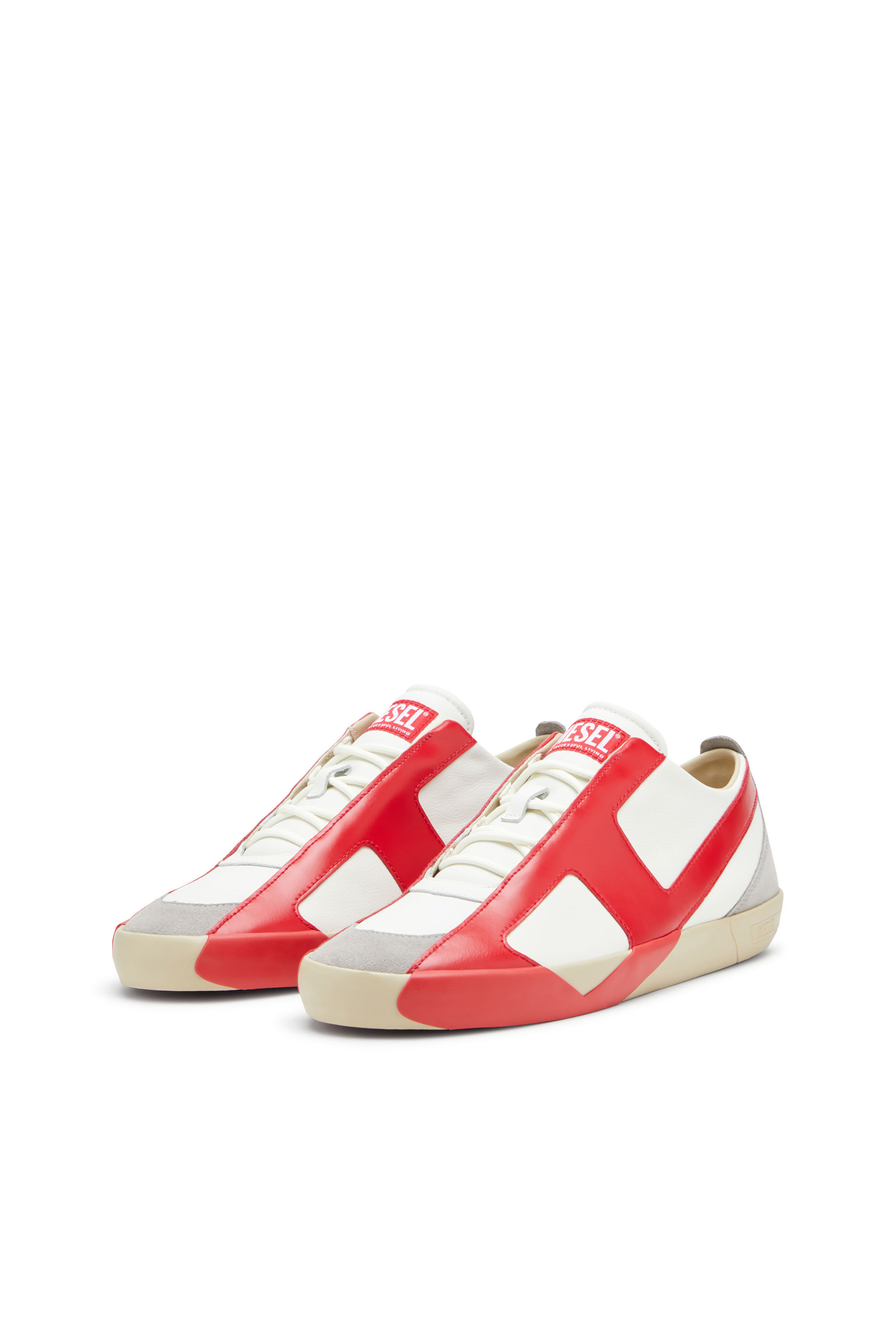 Diesel - S-SLANTE-D LOW, Man's S-Slante-D-Sneakers in suede and leather with D logo in null - 8