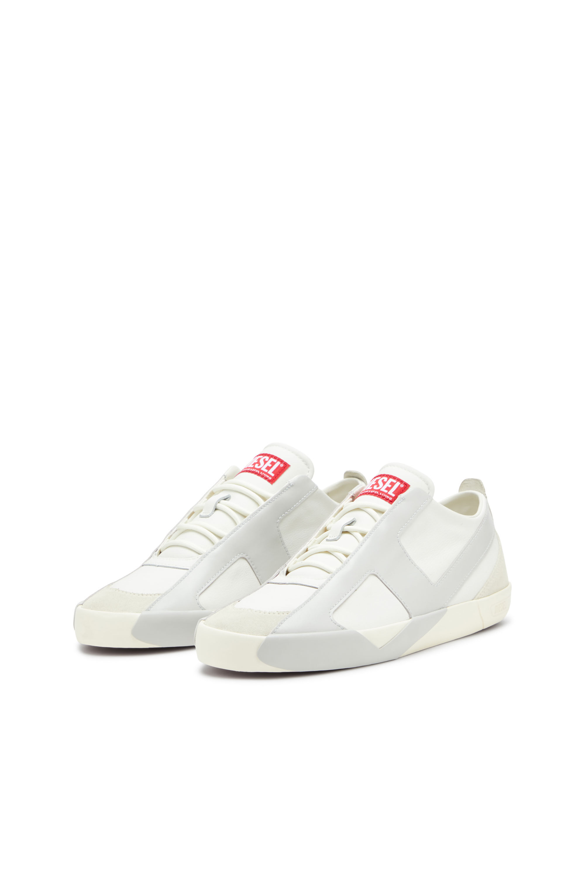 Diesel - S-SLANTE-D LOW, Man's S-Slante-D-Sneakers in suede and leather with D logo in null - 9
