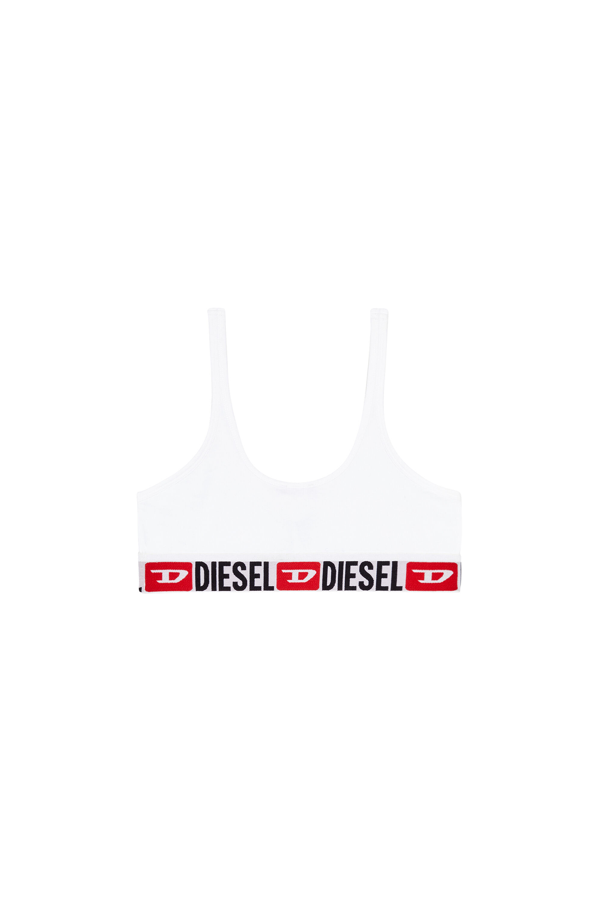 Diesel - UFSB-ORIBA, Woman's Bralette with logo band in White - 2