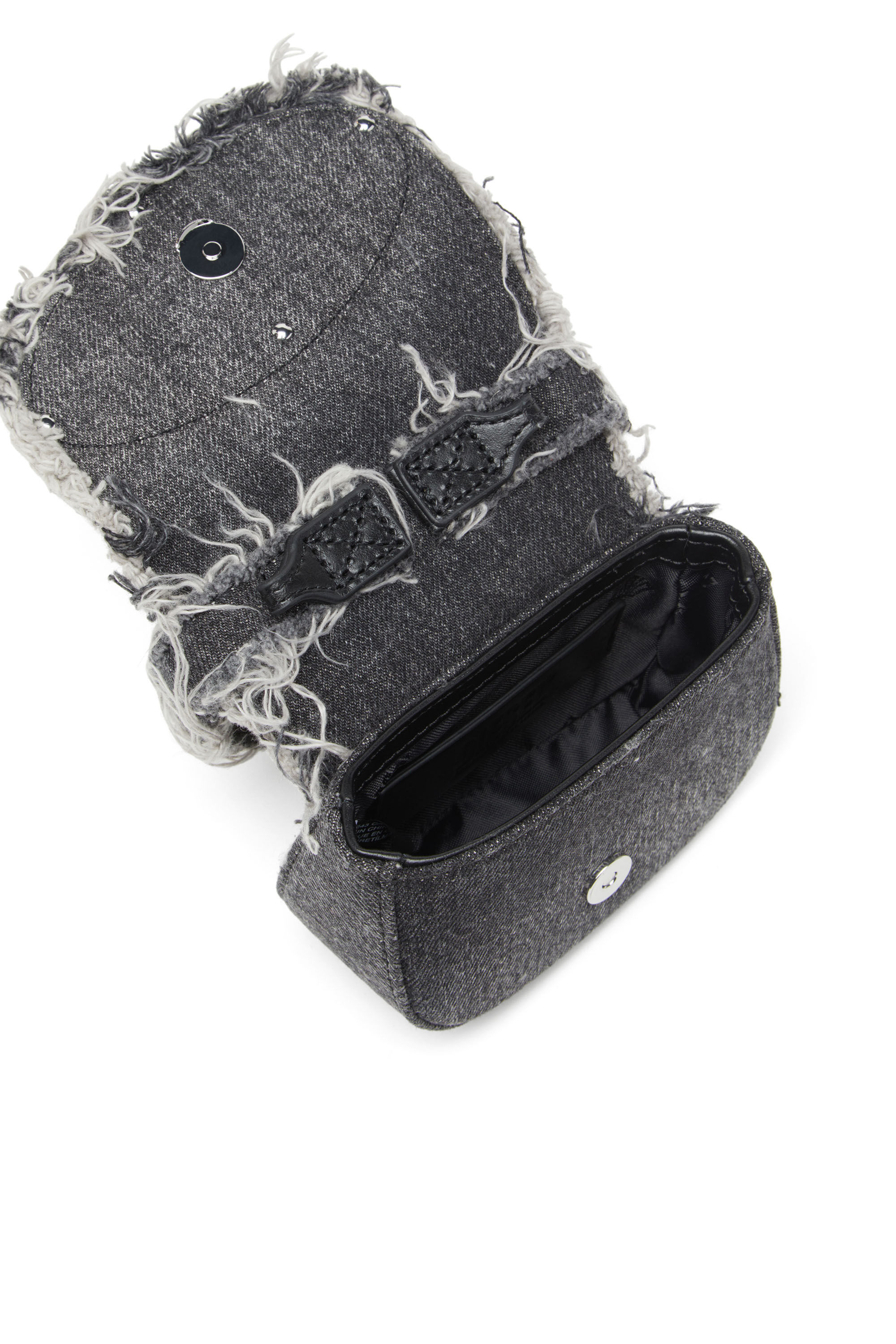 Diesel - 1DR XS, Woman's 1DR XS-Iconic mini bag in denim and crystals in Black - 5