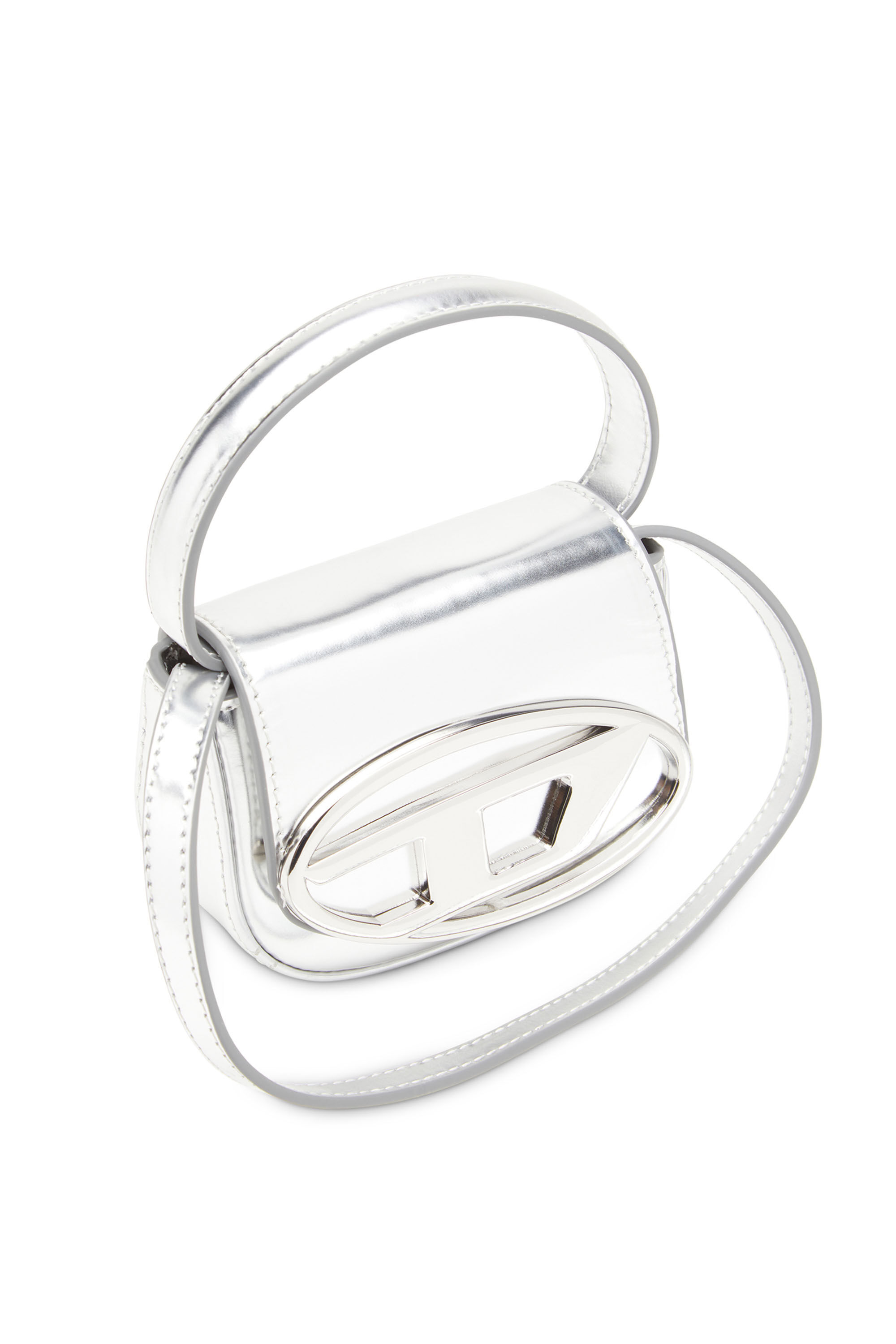 Diesel - 1DR-XS-S, Woman's 1DR-XS-S-Iconic mini bag in mirrored leather in Silver - 2