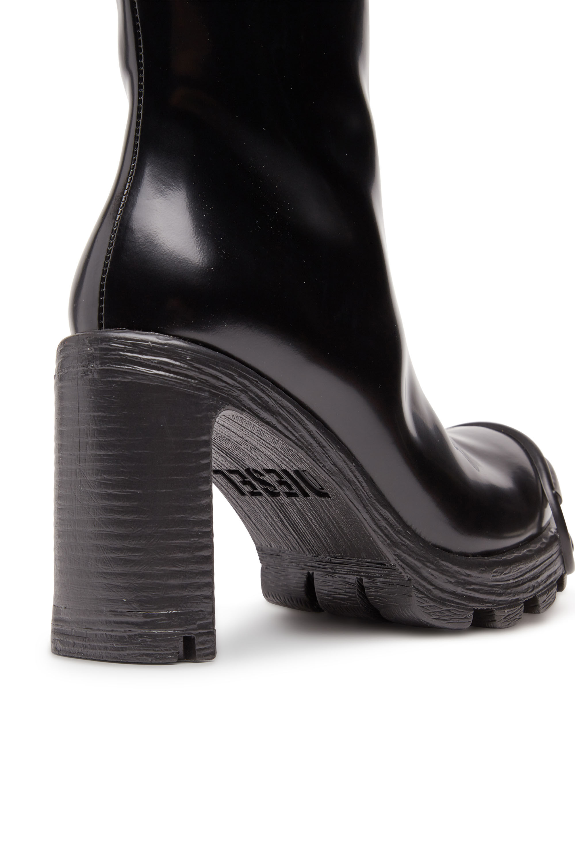 Diesel - D-HAMMER D HB W, Woman's D-Hammer-High-heel boots in brushed leather in Black - 4
