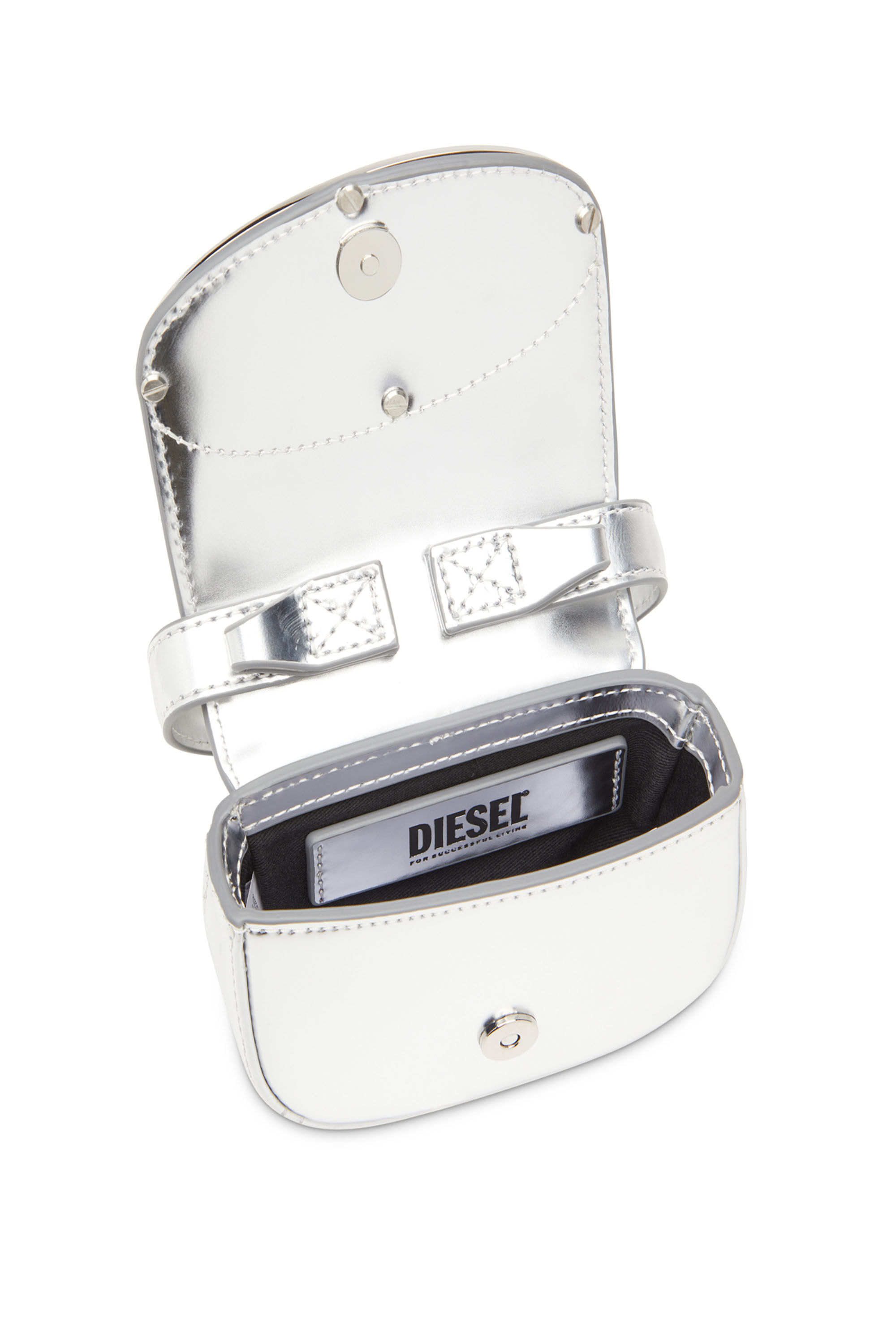 Diesel - 1DR-XS-S, Woman's 1DR-XS-S-Iconic mini bag in mirrored leather in Silver - 5