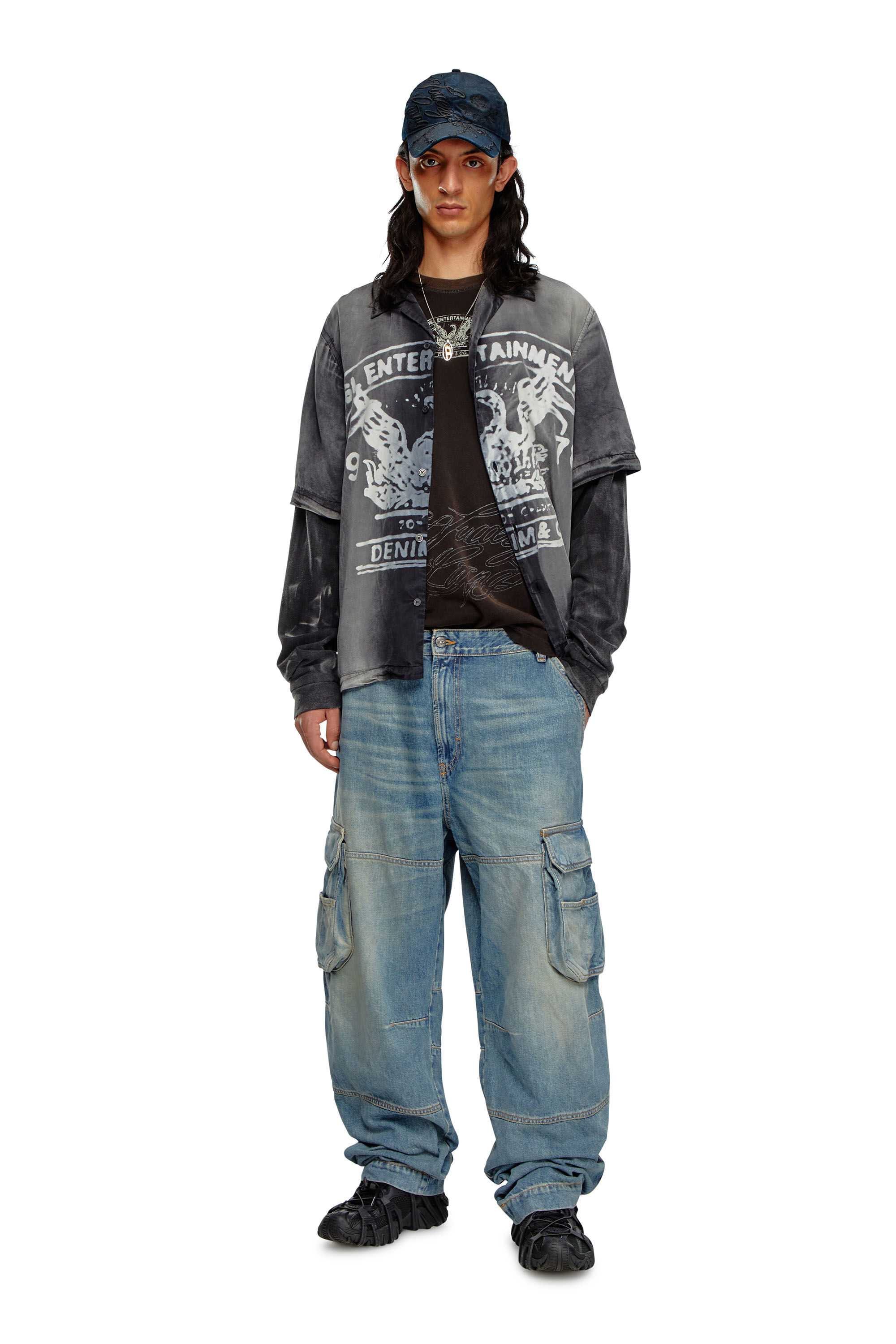 Diesel - Man's Relaxed Jeans D-Fish 09J83, Light Blue - 1
