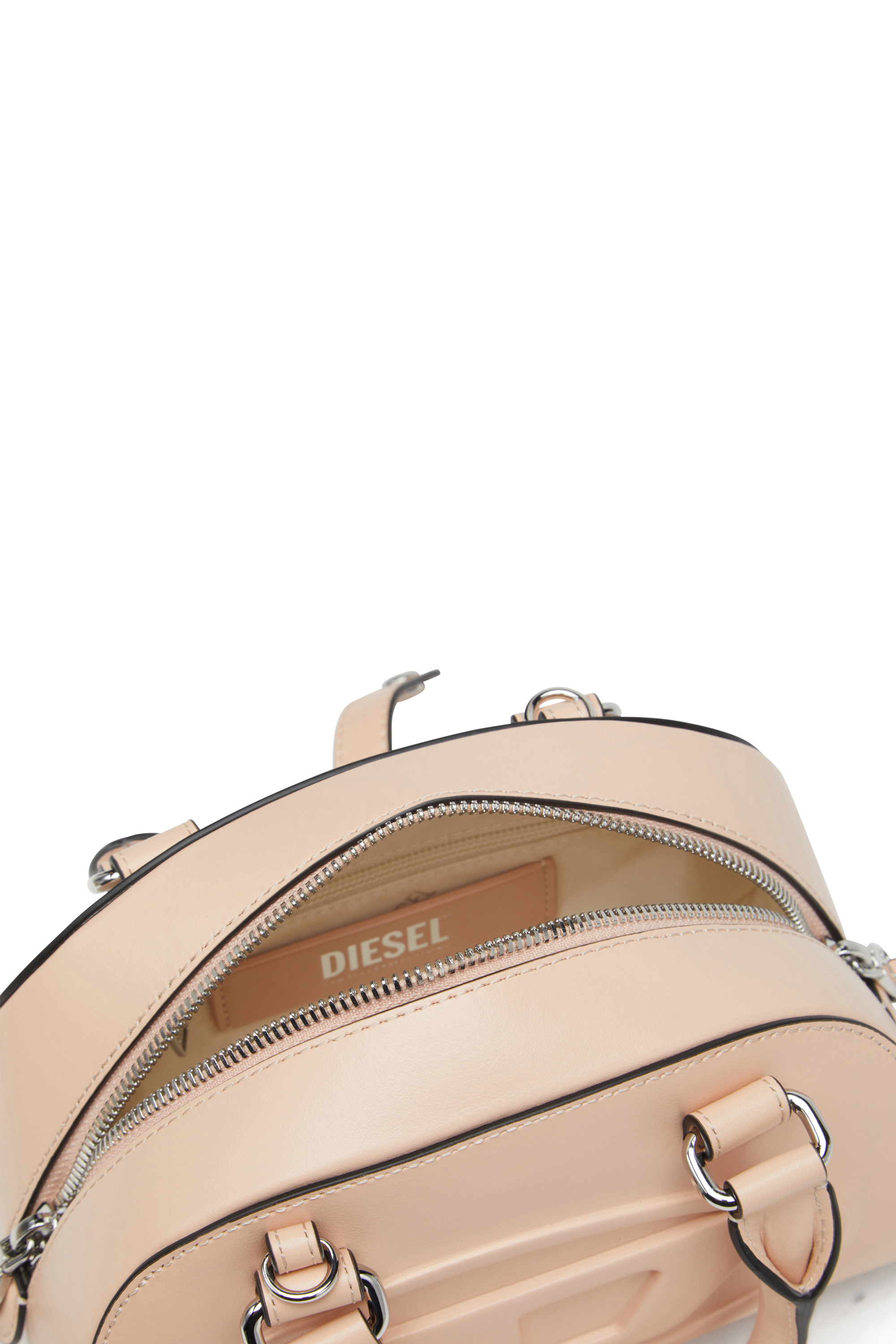Diesel - 1DR DOME CROSSBODY, Woman's Leather mini bowling bag in Pink - 3