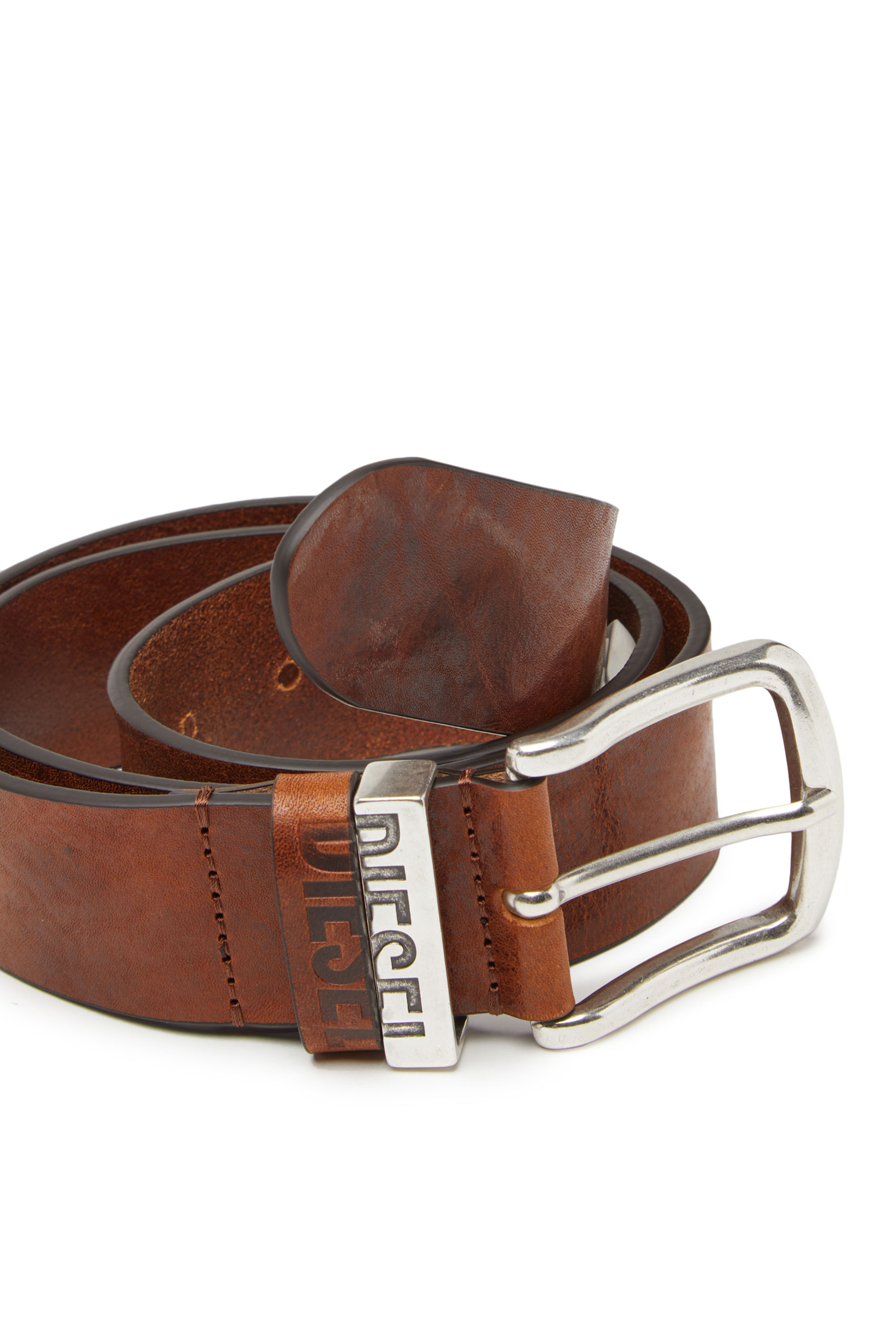 Diesel - B-VISIBLE, Man's Belt with contrast loops in Brown - 3