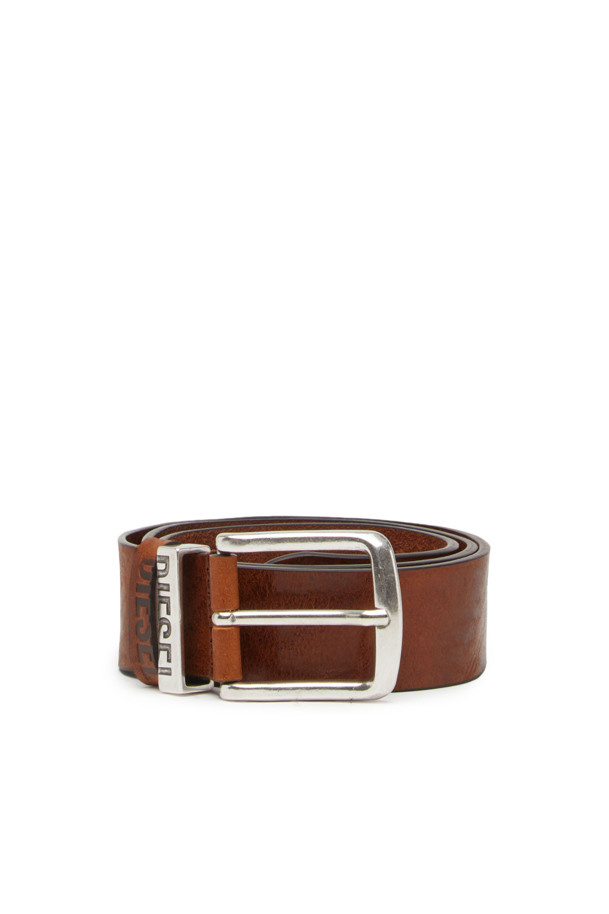Diesel - B-VISIBLE, Man's Belt with contrast loops in Brown - 1