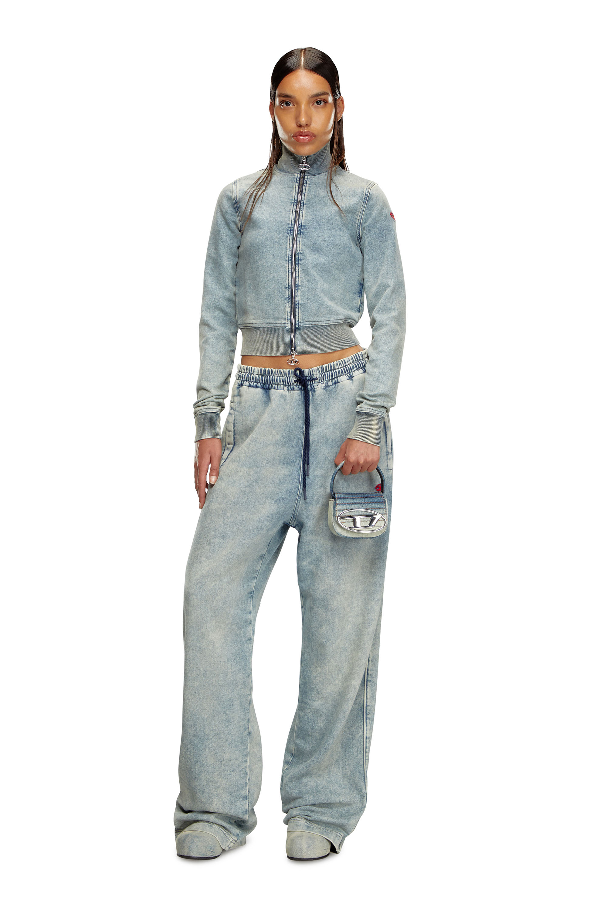 Diesel - 1DR XS, Woman's 1DR XS - Iconic mini bag in solarised denim in Blue/White - 2