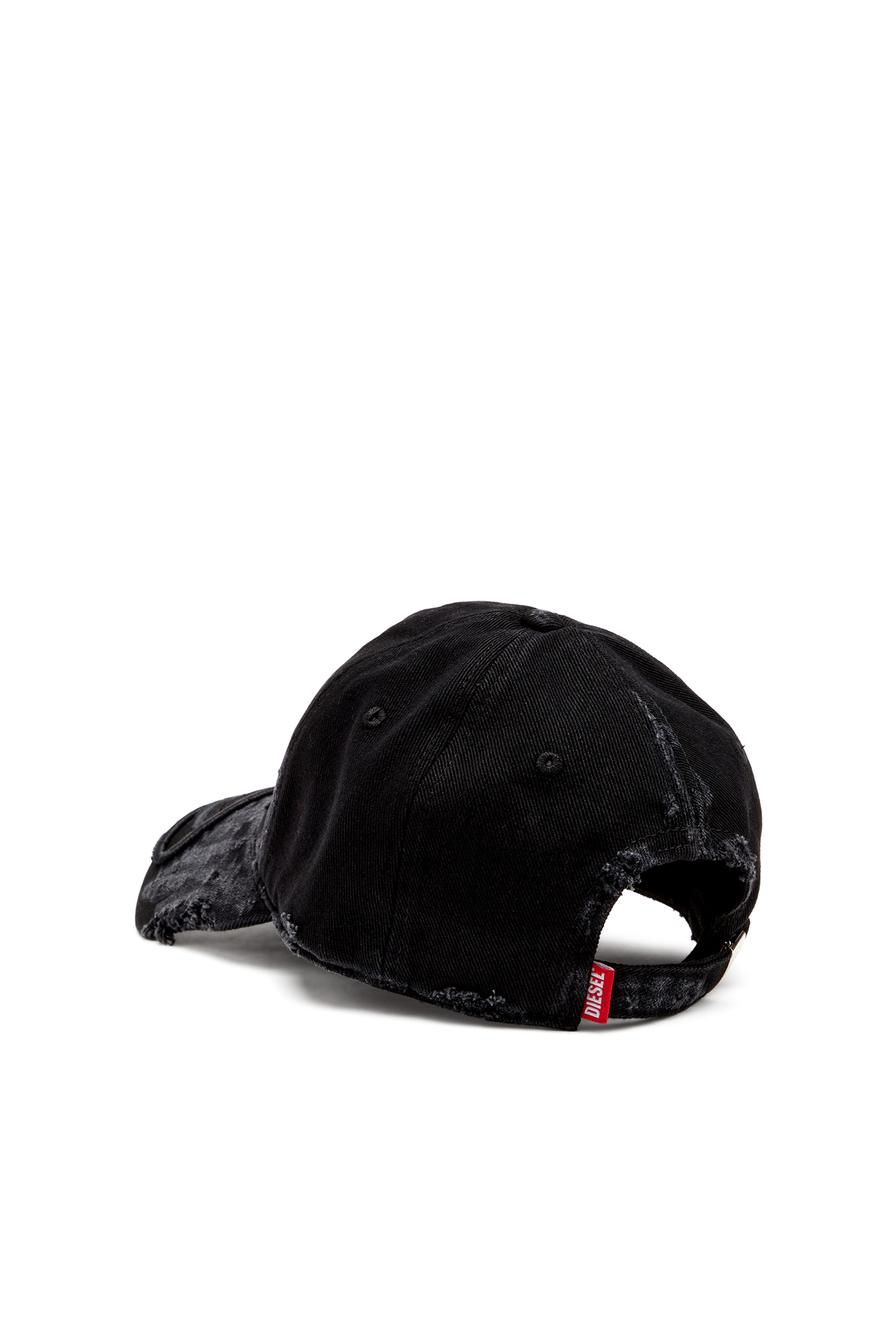 Diesel - C-ODY, Man's Distressed denim baseball cap in Black - 3